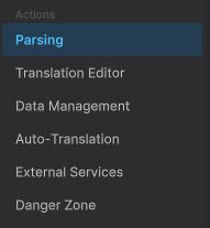 Actions tab overview